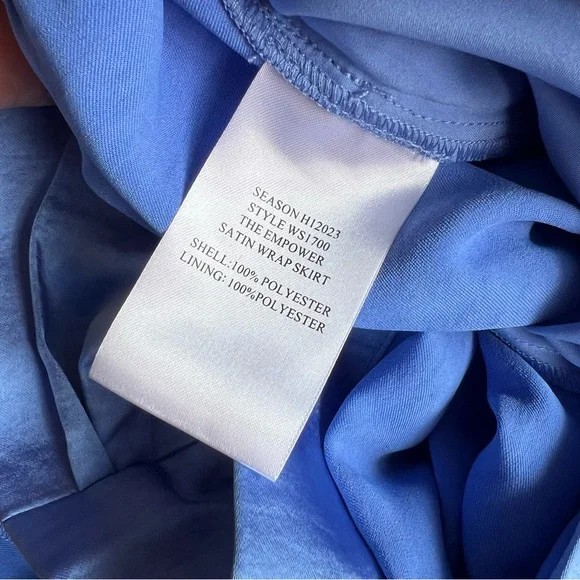 Wildfang The Empower Satin Wrap Skirt Women Light Blue XS NWT - Picture 7 of 9